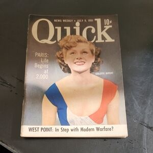 VINTAGE QUICK MAGAZINE with COLETTE RIPERT on the COVER -  JULY 1951